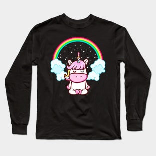 Yoga Unicorn Meditate Meditation Long Sleeve T-Shirt